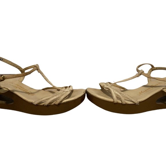 THE GLORIAS: 1970s Leather Strappy Platform Sandals with Oval Cutout - Picture 3 of 4